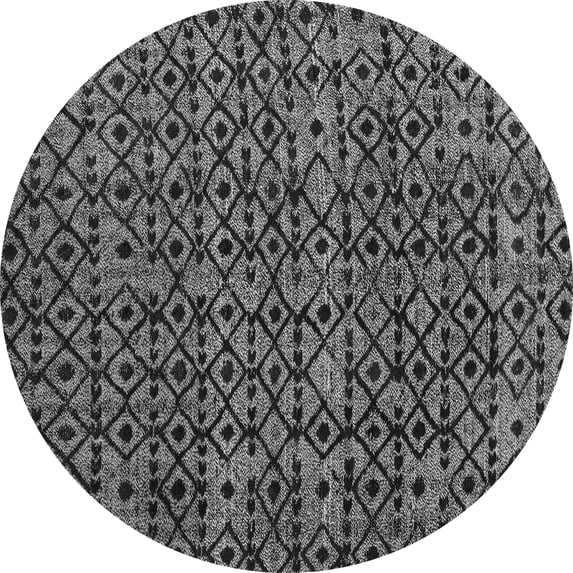 Ahgly Company Indoor Round Oriental Gray Modern Area Rugs, 6' Round