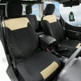 thumbnail image 2 of FH Group Neosupreme Front Bucket Seat Covers Auto Car SUV Beige Black w/ Free Air Freshener - 2 Front Seats, 2 of 7