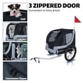 thumbnail image 5 of ZephyPaws Bike Dog Trailer,Carrier for Small and Large Pets up to 66 lbs,Easy Folding Cart Frame,Quick Release Wheel, Universal Bicycle Coupler,Washable Non-Slip Lining,Black Grey, 5 of 9