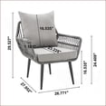 thumbnail image 4 of Patio Conversation Set 4-Piece Modern Outdoor Set with Loveseat, Armchairs, Table | Slate Gray | Metal Frame, 4 of 10