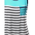 thumbnail image 3 of FashionOutfit Women's Color Contrast Sailor Striped Zipper Detail Pocket Tank Tops, 3 of 3