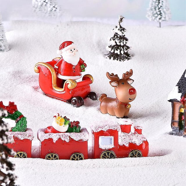 Kit de adornos navideños en miniatura, 9 figuras de jardín en miniatura, accesorios para manualidades de hadas