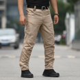 thumbnail image 1 of Cargo Pants for Men, Male Cargo Trousers Cascal Large Size Solid Color Side Multi Pockets Long Pant Men's Pants Khaki 3XL, 1 of 4