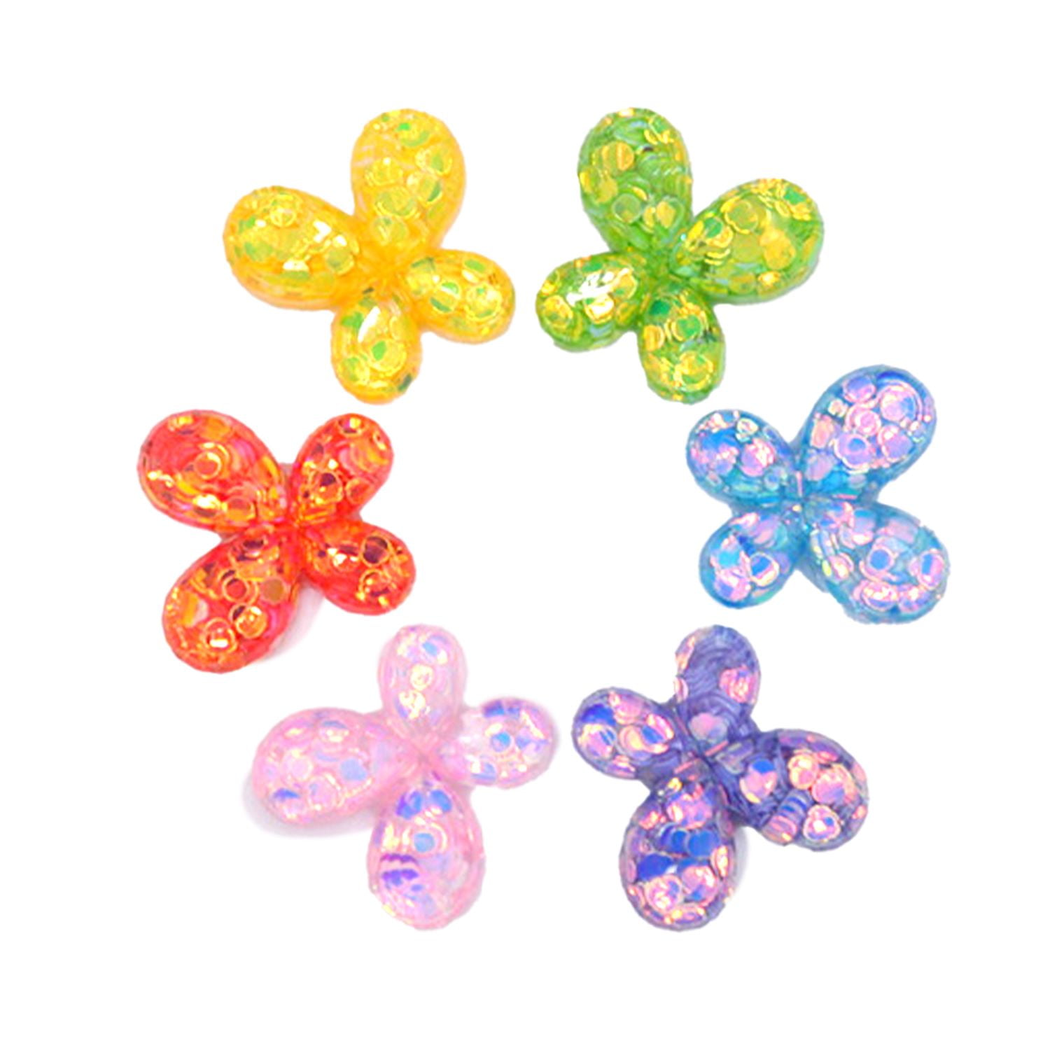 (2 pack) Dress It Up Buttons, Sparkle Butterflies, Sewing Fasteners, 6 Pieces