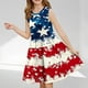 thumbnail image 2 of Odeerbi Niñas Día de La Independencia A-Línea Vestido de Tanque Verano Patriótico Estrella Raya Cuello Redondo Vestido de Sol Casual, 2 of 7