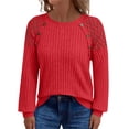 thumbnail image 2 of T Shirts for Women Long Sleeve Shirts Lightweight Sweaters Casual Shirt V Neck Lace 2026 Fall Fashion Clothes Womens Fashion Top Shirts, 2 of 6