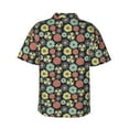 thumbnail image 4 of Xecao Daisies Flowers print Hawaiian shirt - a stylish short-sleeve button-down for men, perfect for casual beach and tropical outings., 4 of 9