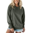 thumbnail image 2 of Akafmk Womens Long Sleeve Maternity Tops,Womens Maternity Solid Color Ribbed Pockets Long Sleeve Crew Neck Loose Fitting Hoodie Pregnancy Tops, 2 of 3
