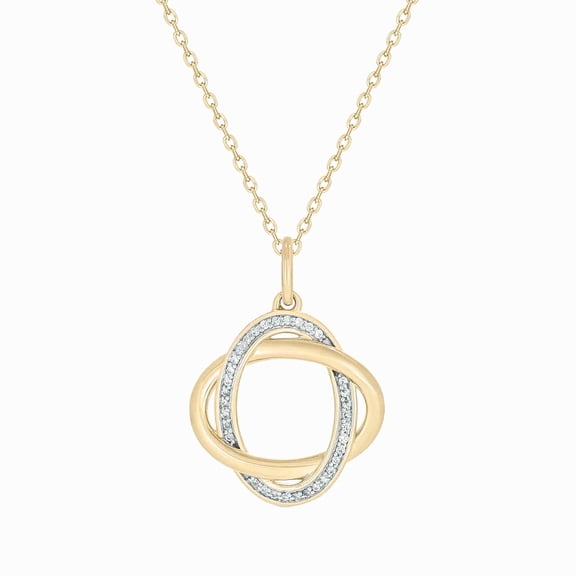 Cali Trove Diamond Love Knot Pendant Necklace 1/10 Ct Natural Diamonds Elegant Everyday Jewelry Timeless Gift for Women