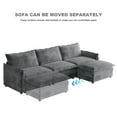 thumbnail image 6 of Bonuoke Modular Sectional Sofa Set, 5-Seat Corduroy Sectional Couch for Living Room with Reversible Ottoman, 109" 3-Seat Sofa + 75" Loveseat, Gray, 6 of 7