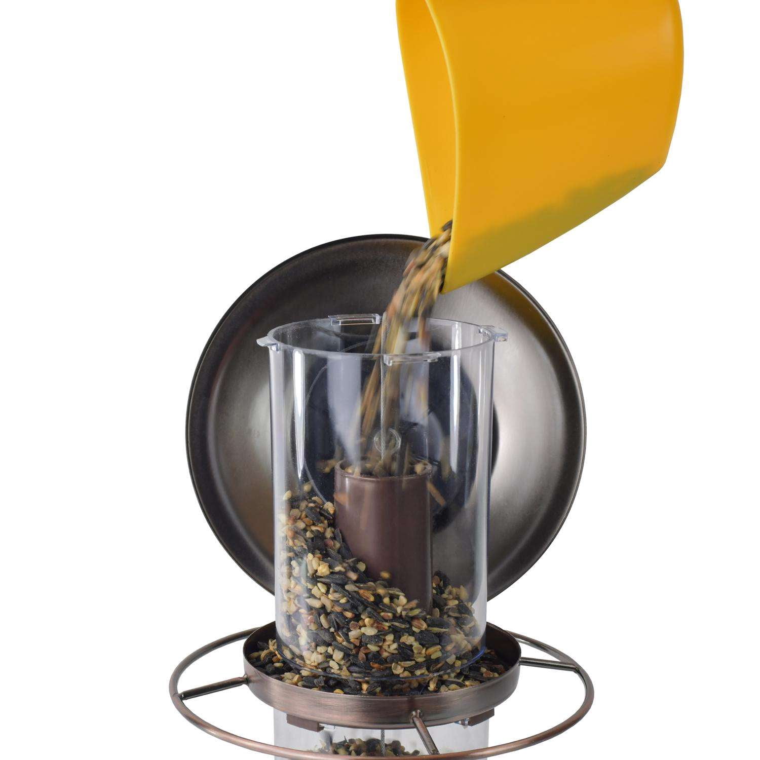 Perky-Pet 8039814 4.5 lbs Wild Bird Copper Panorama Bird Feeder, 2 Ports