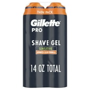 Gillette Pro Shaving Gel for Men, Twin Pack, 2 x 7 oz