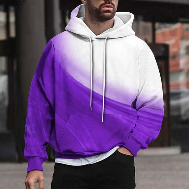 Sudadera con capucha para hombre, estilo casual, con cuello redondo, estampado, manga larga, blusa de poliéster