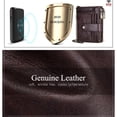 thumbnail image 4 of Men Genuine Leather Chain Wallet RFID Double ZIpper Anti-theft Multi-card Slot Card Holder Wallet - Brown, 4 of 6