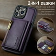 thumbnail image 2 of Dteck 2 in 1 Magnetic Detachable Back Cover Compatible with iPhone 15 Pro Wallet Case with Card Holder RFID Blocking PU Leather Pocket Flip Kickstand Slim Phone Case 6.1 Inch,Purple, 2 of 10