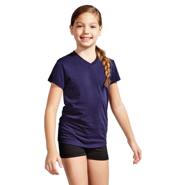 Soffe T-Shirt à Manches Courtes Col en V pour Filles - 6567G
