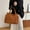 Brown-Free Size, variant on Tgbvmt Large Capacity Women's Canvas Tote Bag, Stylish Shoulder Bag with Multi-Pocket Design, Spacious Compartment for Books, Wallet, Phone, and Cosmetics, Versatile Casual Handbag for Everyday Use
