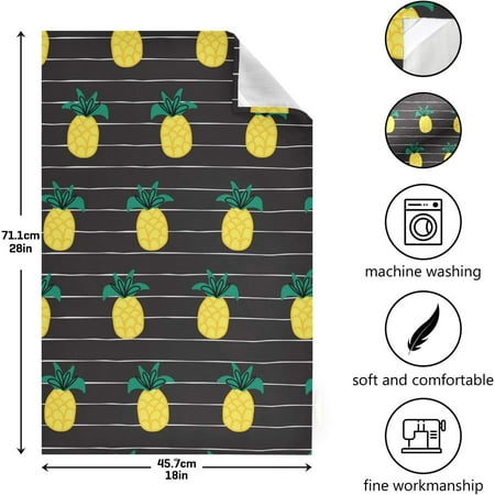 

SKYSONIC Pineapple Kitchen Dish Towel Set of 1 Super Absorbent Soft Drying Cloth Tea Bar Towels 28 x 18 Inch