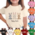 thumbnail image 6 of Virmaxy Three Rabbits Easter Print Basic T-Shirt Soft Round Neck Tee with Cute Bunny Design for Spring Holiday Comfort, for 3-15 Years Beige, 6 of 6