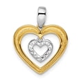 thumbnail image 3 of Auriga Fine Jewelry 14K Two-tone Gold Lab Grown Diamond VS/SI FGH Dangle Heart in Heart Pendant for Women (L - 0.62 inch, W - 17 inch), 3 of 7
