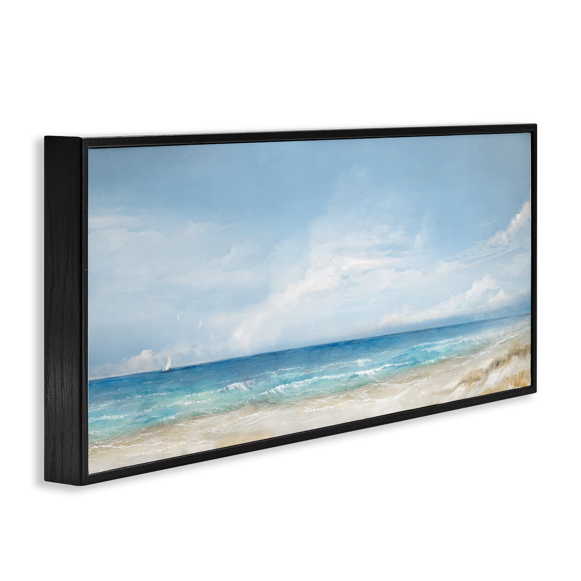 Stupell Industries Open Panoramic Sea Black Framed Giclee Art, design by Ruane Manning