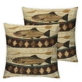 thumbnail image 2 of Jiayy Square Retro Throw PillowCovers Natural Lodge Novelty Graphic Log Cabin Swan Fish Duck Decorative Pillowcase for Home Sofa Soft Cushion Cases (2pcs) Canoe, 2 of 6