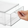 thumbnail image 6 of mDesign Plastic Stackable Bathroom Storage Organizer with Drawer, 2 Pack, Clear, 6 of 9