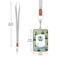 thumbnail image 3 of PU Leather Badge Holder ID Badge Holder with Lanyard for Cards & Credentials Cute Frogs on Lily Pads, 3 of 6