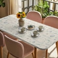 thumbnail image 3 of Blue Easter Table Cloths for 3 Foot Rectangle Tables, Spring Farmhouse Vintage Bunny Eggs Beige Patio Waterproof Elastic Fitted Tablecloths, Washable Rectangular Table Cover for Camping, 3 of 8