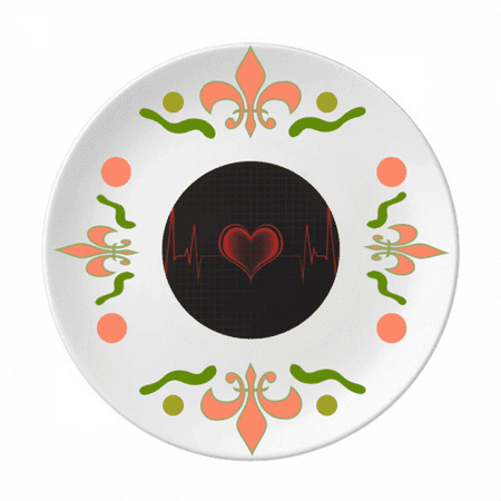 

Heart Electrocardiogram Design Flower Ceramics Plate Tableware Dinner Dish