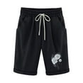 thumbnail image 5 of Sentmoon Linen Shorts Women with Print Summer Womens Bermuda Shorts Drawstring High Waist Loose Fit Plus Size Women Shorts The Holiday Streetwear for Beach and Swimming S, 5 of 5
