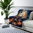 thumbnail image 3 of Happy Halloween Vampire Rottweiler BOO with Pumpkins Fun and Spooky Cozy Sherpa Blanket Rottie Dog Lover Gifts Idea Warm Soft Throw Blanket - 00018, 3 of 5