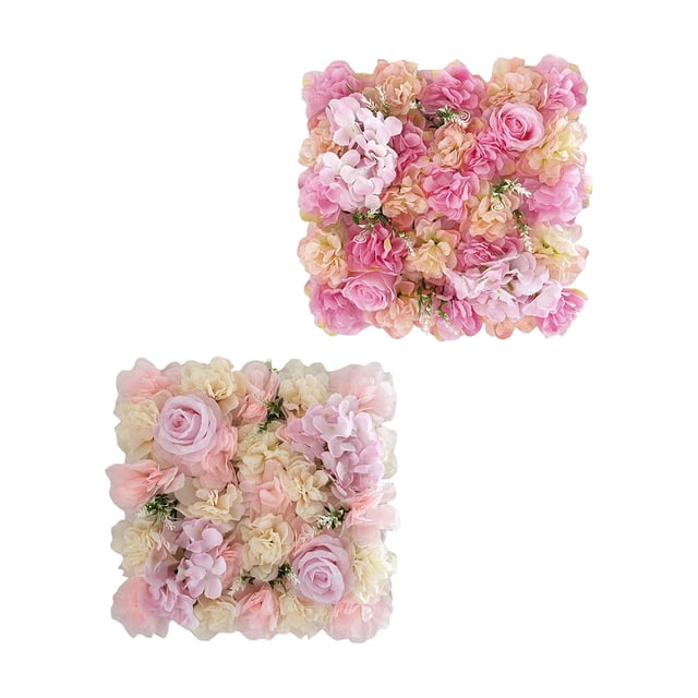 2 paneles de flores artificiales rosas para decoración del hogar y bodas rosa rosa claro