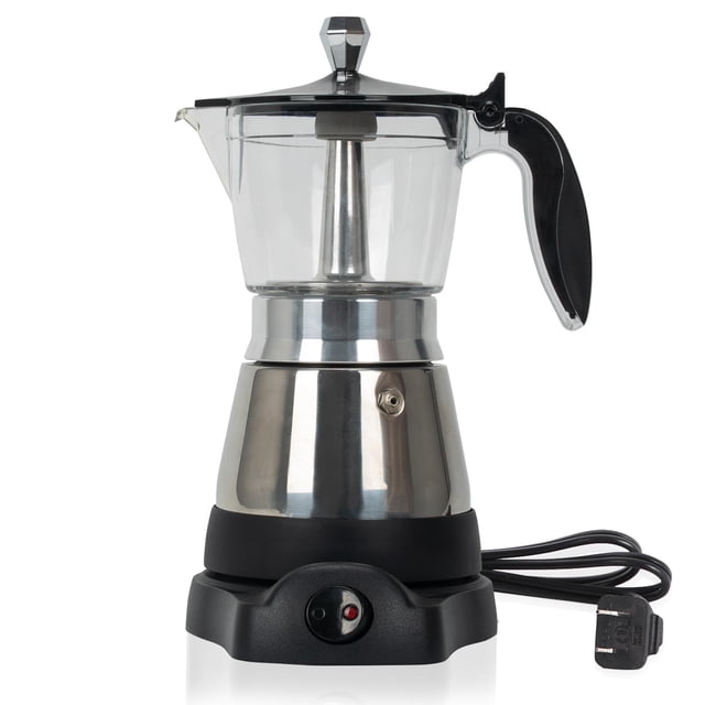 LAOION Cafeteras Electricas Modernas Moka Pot, Italian Coffee Espresso Machine, 6 Cup Cuban Coffee Maker with Detachable Base & Overheat Protection,