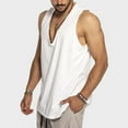 thumbnail image 2 of Posijego Mens V Neck Tank Top Beach Casual Summer Sleeveless Shirt Solid Color Loose Lightweight Tops, 2 of 7