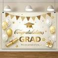 thumbnail image 2 of Congrats Grad Graduation Backdrop Golden White Balloon Gift Congratulations Class of 2025 Student Graduate Prom Party Decorations Background Celebration Birthday Banner Photo Booth, 2 of 9