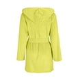 thumbnail image 5 of Plus Size Robe for Women Fleece Loungewear Oversized Hooded Women's Robes Bath Womens Bathrobe Yellow, 5 of 9