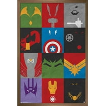 Marvel Comics - Avengers - Minimalist Grid Wall Poster, 22.375" x 34", Framed