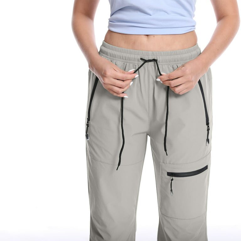 Sweatpants for Women Knee Length Capri Jogger Pants with Zipper Pockets  Drawstring Loose Casual Workout Sportwear (XX-Large, Gray) 