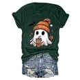 thumbnail image 5 of Linfrsh Halloween Costume Halloween Shirt For Women Fashion Print T Shirt Short Sleeve Women Short Sleeve Round Neck Tee T Shirt Printing Loose Top, 5 of 6