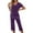 Purple, variant on Njoeus Pajamas Women V Neck Short Sleeve Tops and Capris Pants Pjs Set Women's 2 Piece Lounge Outfits Comfy Soft Sleepwear Nightwear