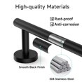 thumbnail image 3 of Toallero USHOWER negro mate, 66 cm, acero inoxidable, 3 of 9
