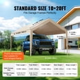 thumbnail image 4 of KFFKFF 10 x 20 Feet Car Shelter Tent Cover Carport Replacement Canopy Beige, 4 of 9