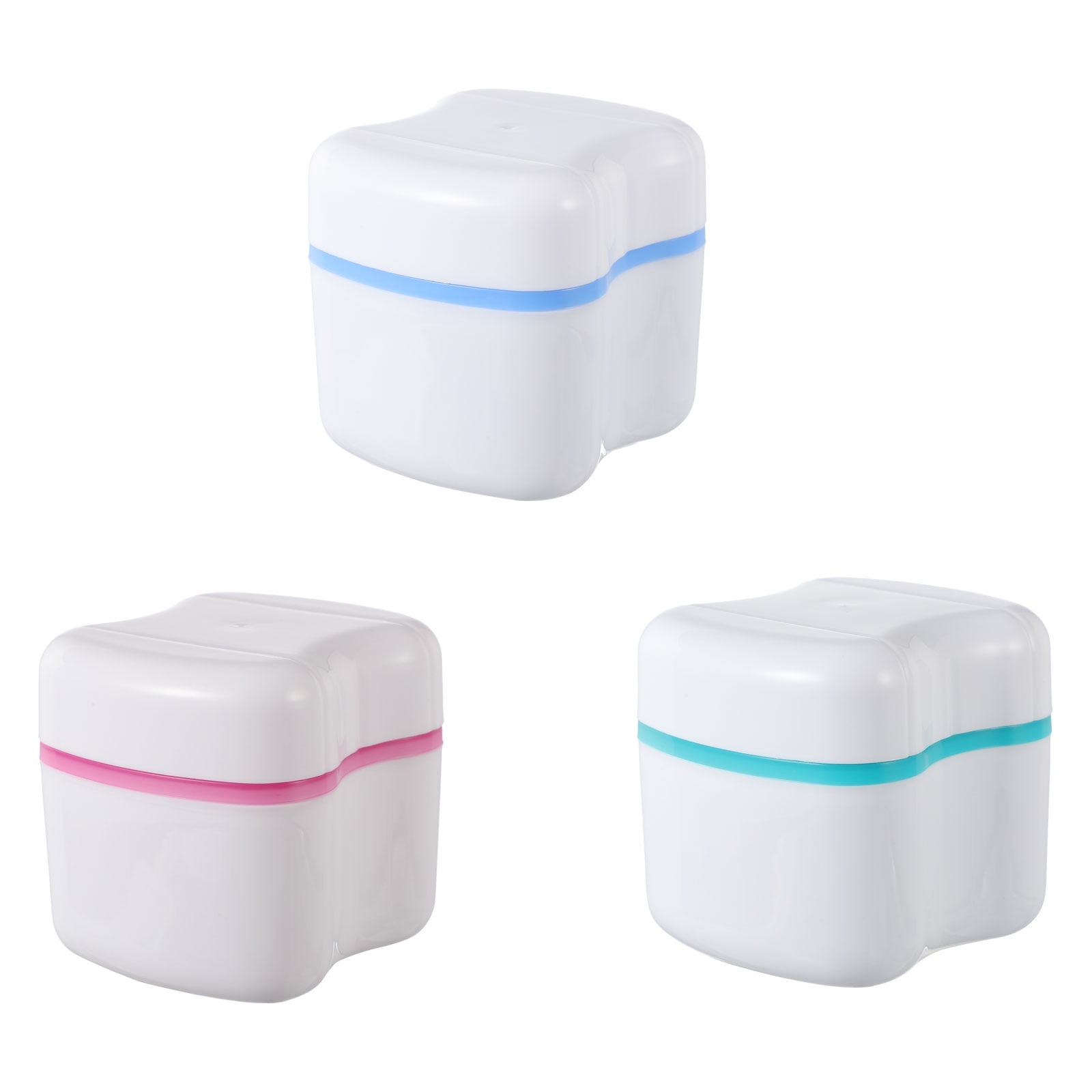 Frcolor 3pcs Denture Box Case Denture Bath Box Case Dental False Teeth