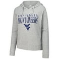 thumbnail image 2 of Women's Concepts Sport Heather Gray West Virginia Mountaineers Juniper Soft Modest Cropped Long Sleeve Hoodie Top, 2 of 3