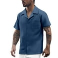 thumbnail image 2 of Dpytoraw Men's Summer Lapel Solid Color Short Sleeved Button Down Casual Fashion Shirt Men’s Moisture-Wicking Casual Shirts for Summer, 2 of 5
