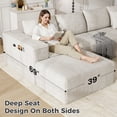 thumbnail image 6 of 137" U-Shaped Sectional Sofa with Chaise, Modular Cloud Sectional Couch with Deep Seat for Living Room, Modern Boneless Couch with Back Cushion, Pillow, Ottoman, No Assembly Required, Corduroy Fabric, 6 of 15