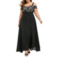 thumbnail image 2 of Sonducket Vestido largo de mujer estético fuera del hombro encaje transpirable elegante Swing Sundress Party Club Dance Date ropa cómoda Vestidos Negro L Sonducket AP011134-13, 2 of 6