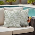 thumbnail image 6 of 2 Pack Outdoor Waterproof Throw Pillows, Sage Green Bohemian Geometric Decorative Square Pillow Case Patio Pillows for Chair Couch Sofa 18x18in, 6 of 9