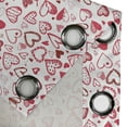 thumbnail image 4 of Ambesonne Valentines Grommet Curtain, Sketch Style Hearts, 50" x 72", Ruby Pink White, 4 of 6